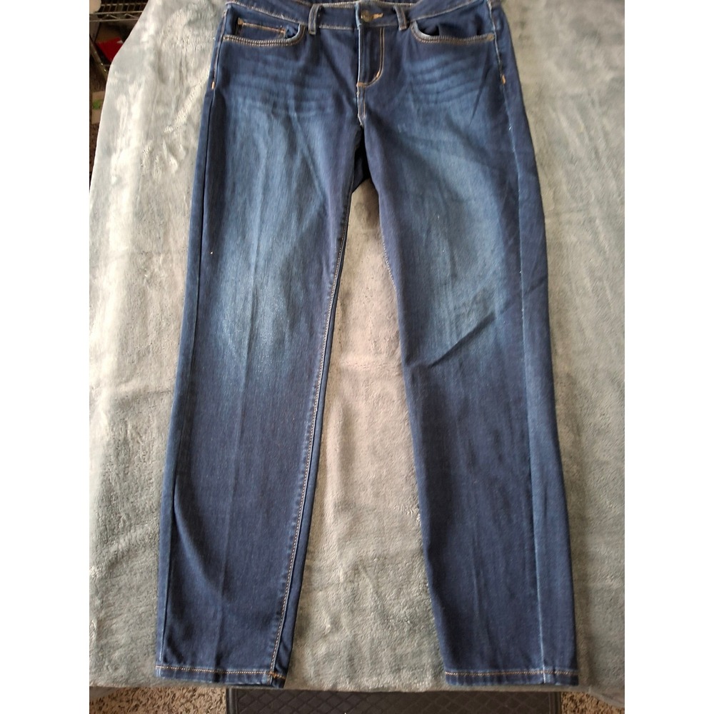Eddie Bauer‎ Slightly Curvy Skinny Ankle Jeans Dark Wash Blue Womens 10